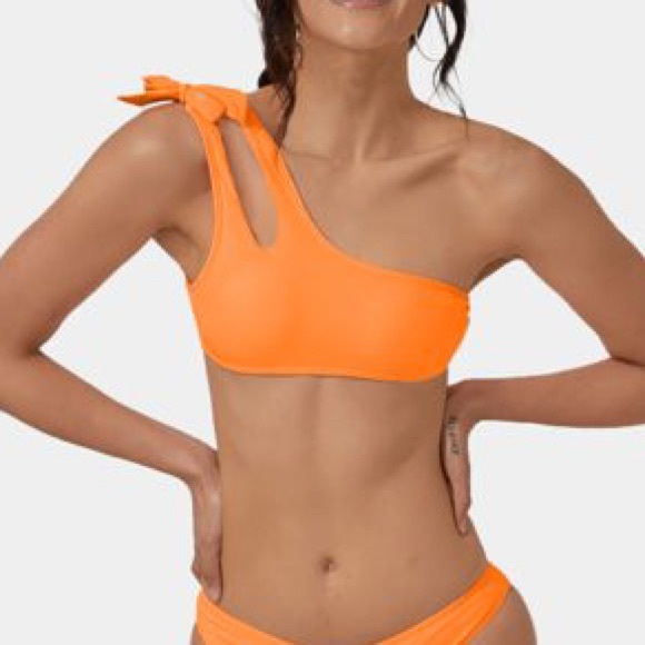 HALARA Other - NWT- HALARA One Shoulder Double Straps Lace Up Cut Out Bikini Top Swimsuit